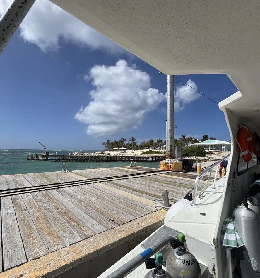 Cayman dive boat at the dock.